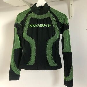 MISBHV Black & Green Active Sport Top